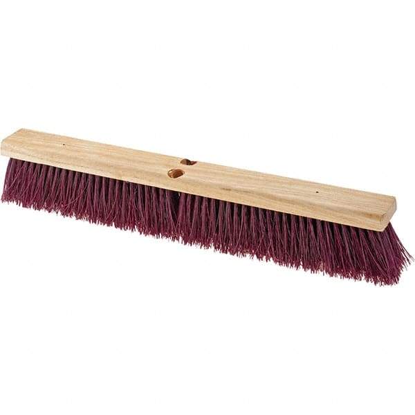 Value Collection - 24" Combo Duty Polypropylene Push Broom - 3" Bristle Length, Wood Block, Threaded Handle Connection, Handle Sold Separately - All Tool & Supply