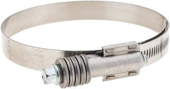 Made in USA - 3-3/4 to 4-5/8" Diam, Stainless Steel Auto-Adjustable Worm Drive Clamp - 5/6" Wide - All Tool & Supply