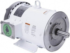 Leeson - 5 Max hp, 1,800 Max RPM, Premium Efficient Electric AC DC Motor - 230/460 V Input, Three Phase, 184TC Frame, C-Face with Base Mount, TEFC Enclosure - All Tool & Supply