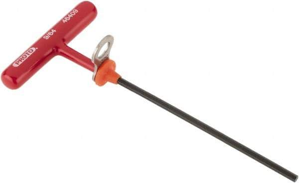 Proto - 9/64" Hex, Tethered T-Handle Cushion Grip, Hex Key - 6" OAL, Alloy Steel, Inch System of Measurement - All Tool & Supply