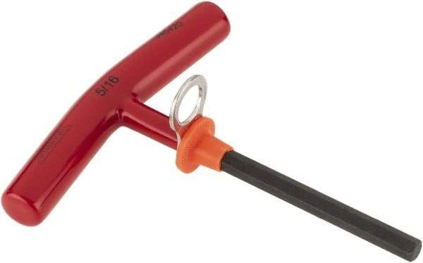 Proto - 5/16" Hex, Tethered T-Handle Cushion Grip, Hex Key - 6" OAL, Alloy Steel, Inch System of Measurement - All Tool & Supply