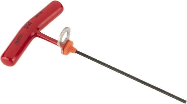 Proto - 3/32" Hex, Tethered T-Handle Cushion Grip, Hex Key - 6" OAL, Alloy Steel, Inch System of Measurement - All Tool & Supply