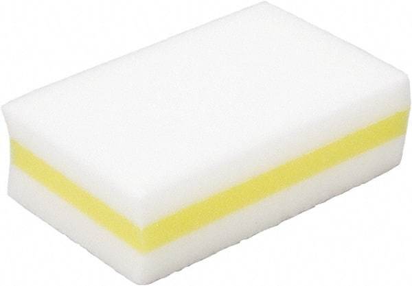 Ability One - 4-1/4" Long x 2.63" Wide x 1.38" Thick Cleansing Pad - Non-Abrasive, Yellow/White - All Tool & Supply