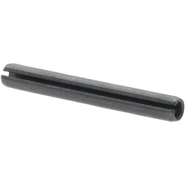 Made in USA - 1/8" Diam x 1" Long Slotted Spring Pin - Grade 1070-1090 Alloy Steel, Black Oxide Finish - All Tool & Supply