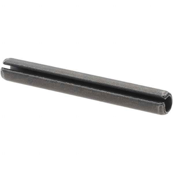 Made in USA - 3/16" Diam x 1-1/2" Long Slotted Spring Pin - Grade 1070-1090 Alloy Steel, Black Oxide Finish - All Tool & Supply