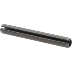 Made in USA - 3/16" Diam x 1-1/2" Long Slotted Spring Pin - Grade 1070-1090 Alloy Steel, Black Oxide Finish - All Tool & Supply