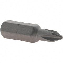 VEGA Industries - #1, Insert Phillips Screwdriver Bit - 1/4" Drive, 1" OAL - All Tool & Supply