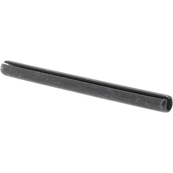 Made in USA - 1/4" Diam x 3" Long Slotted Spring Pin - Grade 1070-1090 Alloy Steel, Black Oxide Finish - All Tool & Supply