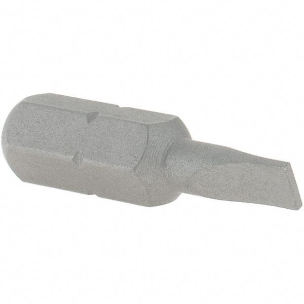 VEGA Industries - 3/16" x 0.034" Blade, 1/4" Drive Slotted Screwdriver Bit - 1" OAL, Insert Bit - All Tool & Supply