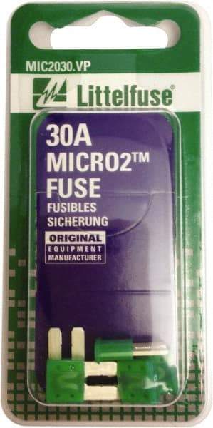 Littelfuse - 30 Amp, 32 VDC, Automotive Fuse - 9.1" Long, Green, Littlefuse 327030 - All Tool & Supply