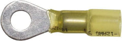 Made in USA - 12-10 AWG Partially Insulated Solder Connection Circular Ring Terminal - 1/4" Stud, Copper Contact - All Tool & Supply