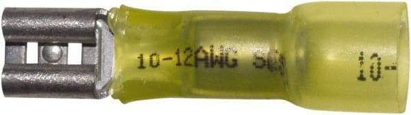 Made in USA - 1/4" Wide, Heat Shrink & Polyolefin Insulation, Female Tab Terminal - Solder Connection, 12 to 10 AWG Compatible - All Tool & Supply