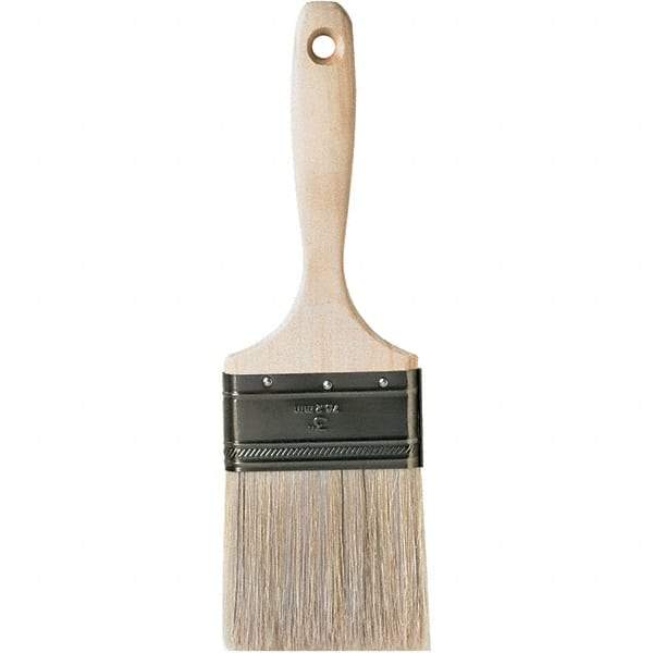 Krylon - 11/16" Flat White China Bristle Wall Brush - 3" Bristle Length, 3" Wood Beavertail Handle - All Tool & Supply