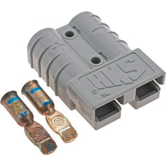 Made in USA - 6 AWG, 600 V, 50 A, Silver-Plated Copper Battery Connector - Gray - All Tool & Supply