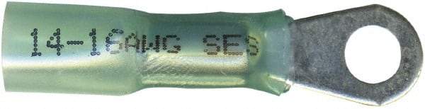 Made in USA - 16-14 AWG Partially Insulated Solder Connection Ring Terminal - #8 Stud, Copper Contact - All Tool & Supply