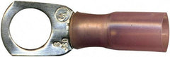 Value Collection - 8 AWG Partially Insulated Crimp Connection D Shaped Ring Terminal - 3/8" Stud, Copper Contact - All Tool & Supply