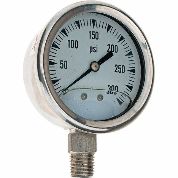 Value Collection - 2-1/2" Dial, 1/4 Thread, 0-300 Scale Range, Pressure Gauge - All Tool & Supply