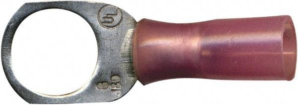 Value Collection - 8 AWG Partially Insulated Crimp Connection D Shaped Ring Terminal - 5/16" Stud, Copper Contact - All Tool & Supply