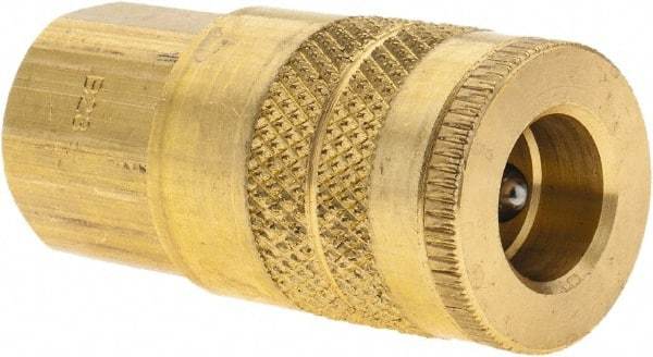 Parker - 1/4-18 Female NPTF Industrial Pneumatic Hose Coupler - Brass, 1/4" Body Diam - All Tool & Supply