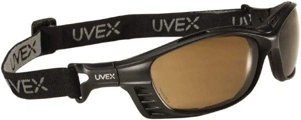 Uvex - Gray Lenses, Framed Safety Glasses - Anti-Fog, Black Polycarbonate Frame, Size Universal, Wrap Around - All Tool & Supply