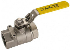 Apollo - 1-1/4" Pipe, Standard Port, Stainless Steel Standard Ball Valve - 2 Piece, NPT Ends, Locking Lever Handle, 600 WOG, 150 WSP - All Tool & Supply