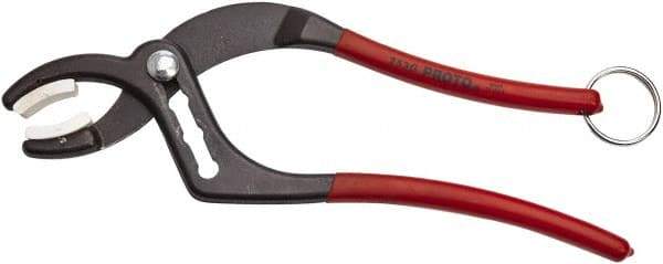 Proto - 9-1/2" OAL, 2-1/2" Max Capacity, 4 Position Tethered Tongue & Groove Pliers - Soft Curved Jaws, Plastisol Handles - All Tool & Supply