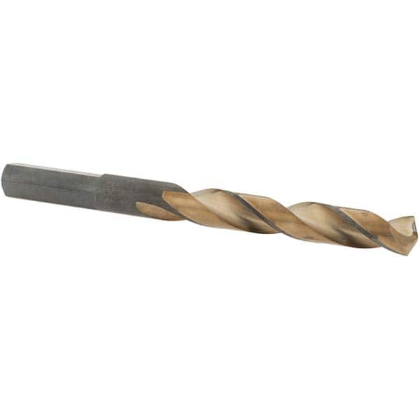 Made in USA - 3/8" High Speed Steel, 135° Point, Round with Flats Shank Maintenance Drill Bit - All Tool & Supply