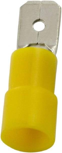 Value Collection - 12 to 10 AWG, PC, Partially Insulated, Male Wire Disconnect - 1/4" Wide Tab, Yellow, cUL Listed, RoHS Compliant, UL Listed - All Tool & Supply