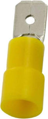 Value Collection - 12 to 10 AWG, PC, Partially Insulated, Male Wire Disconnect - 1/4" Wide Tab, Yellow, cUL Listed, RoHS Compliant, UL Listed - All Tool & Supply