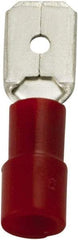 Value Collection - 22 to 16 AWG, PC, Partially Insulated, Male Wire Disconnect - 1/4" Wide Tab, Red, cUL Listed, RoHS Compliant, UL Listed - All Tool & Supply