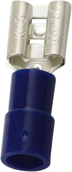 Value Collection - 16 to 14 AWG, PC, Partially Insulated, Female Wire Disconnect - 3/16" Wide Tab, Blue, cUL Listed, RoHS Compliant, UL Listed - All Tool & Supply