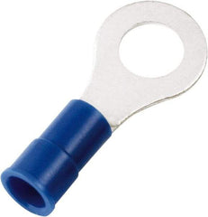 Value Collection - 16-14 AWG Partially Insulated Crimp Connection Circular Ring Terminal - 1/4" Stud, 30.4mm OAL x 12mm Wide, Copper Contact - All Tool & Supply