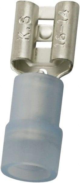 Value Collection - 16 to 14 AWG, Nylon, Partially Insulated, Female Wire Disconnect - 1/4" Wide Tab, Blue, cUL Listed, RoHS Compliant, UL Listed - All Tool & Supply