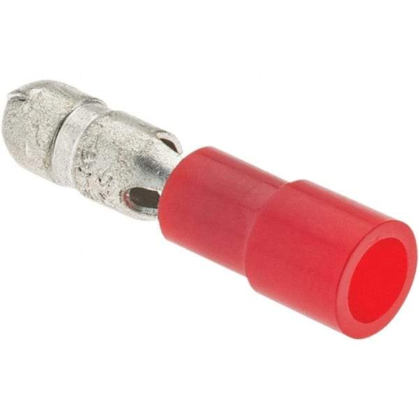 Value Collection - 22 to 16 AWG Bullet Connector - 0.177" Bullet Diam, Red PMMA Polymethyl methacrylate Insulation - All Tool & Supply