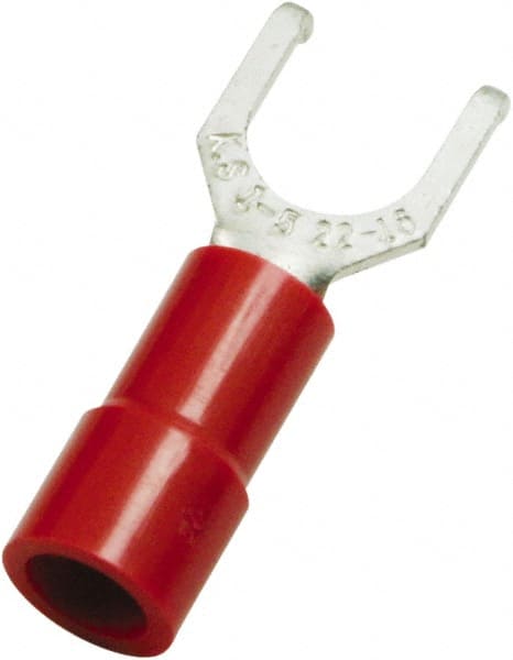 Value Collection - #6 Stud, 22 to 16 AWG Compatible, Partially Insulated, Flanged Fork Terminal - All Tool & Supply