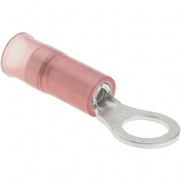 Value Collection - 22-16 AWG Partially Insulated Crimp Connection Circular Ring Terminal - #10 Stud, 24.4mm OAL x 8mm Wide, Copper Contact - All Tool & Supply