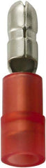 Value Collection - 22 to 16 AWG Double Crimp Bullet Connector - 0.157" Bullet Diam, Red Nylon Insulation - All Tool & Supply