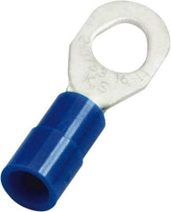 Value Collection - 16-14 AWG Partially Insulated Crimp Connection D Shaped Ring Terminal - #10, 6 & 8 Stud, 25.3mm OAL x 8.6mm Wide, Copper Contact - All Tool & Supply