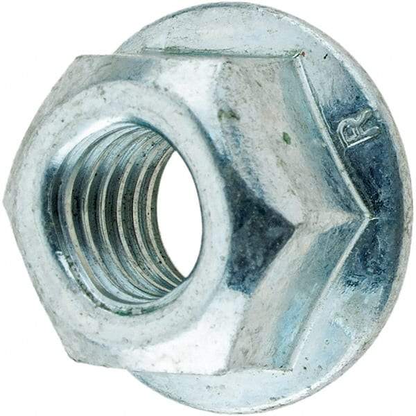 Value Collection - M8x1.25, 17mm Flange Diam, 13mm Across Flats, Flange Nut - Grade Grade 9 Steel, Zinc Finish - All Tool & Supply