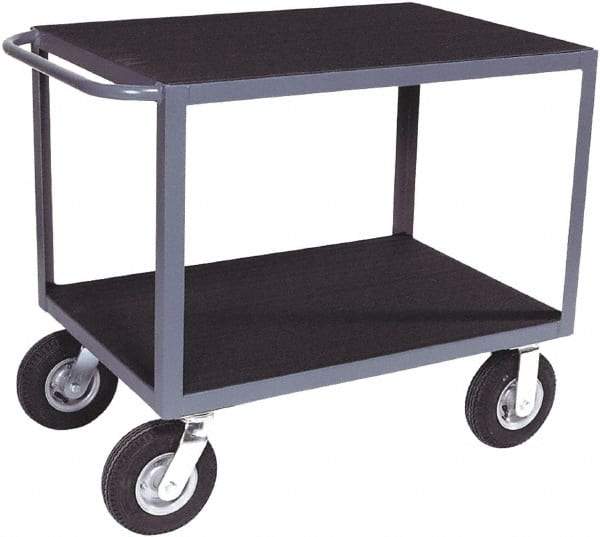 Jamco - 1,200 Lb Capacity, 48" Wide x 30" Long x 30" High Instrument Cart - 2 Shelf, Steel, 2 Rigid/2 Swivel Casters - All Tool & Supply