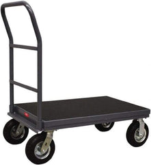 Jamco - 1,200 Lb Capacity Steel Platform Truck - Steel Deck, 24" OAW, 48" Platform Length, Mold-On-Rubber Casters - All Tool & Supply