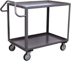 Jamco - 1,200 Lb Capacity, 30" Wide x 60" Long x 35" High Ergonomic Utility Cart - 2 Shelf, Steel, 2 Rigid/2 Swivel Casters - All Tool & Supply