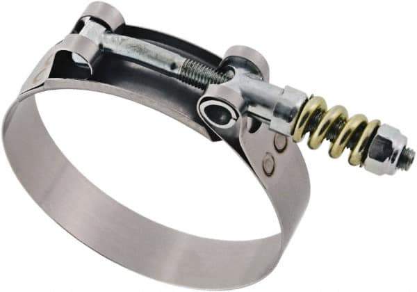 IDEAL TRIDON - 3-1/2 to 3-13/16" Hose, 3/4" Wide, T-Bolt Spring Loaded Clamp - 3-1/2 to 3-13/16" Diam, Stainless Steel - All Tool & Supply