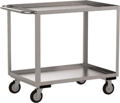 Jamco - 1,200 Lb Capacity, 36" Wide x 18" Long x 35" High Shelf Cart - 2 Shelf, Stainless Steel, 2 Rigid/2 Swivel Casters - All Tool & Supply