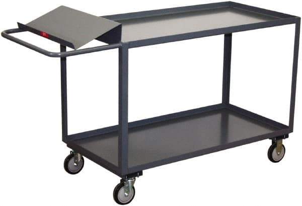 Jamco - 1,200 Lb Capacity, 30" Wide x 36" Long x 35" High Order Picking Cart - 2 Shelf, Steel, 2 Rigid/2 Swivel Casters - All Tool & Supply