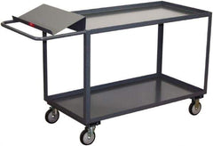 Jamco - 1,200 Lb Capacity, 30" Wide x 48" Long x 35" High Order Picking Cart - 2 Shelf, Steel, 2 Rigid/2 Swivel Casters - All Tool & Supply