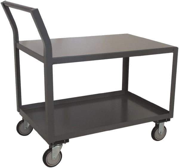 Jamco - 1,200 Lb Capacity, 18" Wide x 24" Long x 27" High Shelf Cart - 2 Shelf, Steel, 2 Rigid/2 Swivel Casters - All Tool & Supply