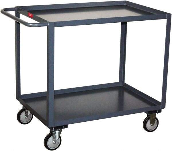 Jamco - 1,200 Lb Capacity, 24" Wide x 36" Long x 35" High Service Cart - 2 Shelf, Steel, 2 Rigid/2 Swivel Casters - All Tool & Supply