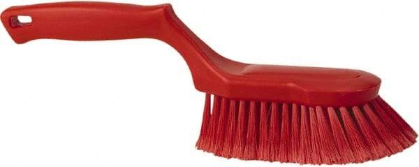 Vikan - 2" Bristle Length, Polyester Wash Brush - 5-13/16" Long x 5" Wide Head, 13-1/2" OAL, Red, Polypropylene Block - All Tool & Supply