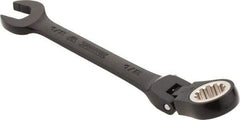 Proto - 1/2" 12 Point Flexhead Combination Wrench - 15° Offset Angle, 6" OAL, Steel, Black Chrome Finish - All Tool & Supply